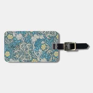 William Morris,art nouveau mönster, sjögräs, blått Bagagebricka