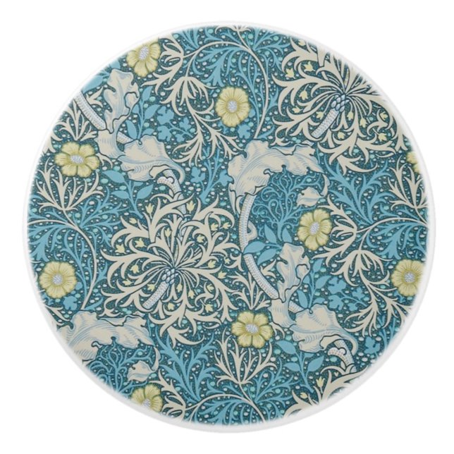 William Morris,art nouveau mönster, sjögräs, blått Knopp (Framsidan)
