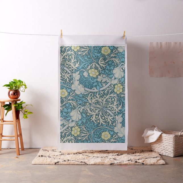 William Morris,art nouveau mönster, sjögräs, blått Tyg (In Situ)