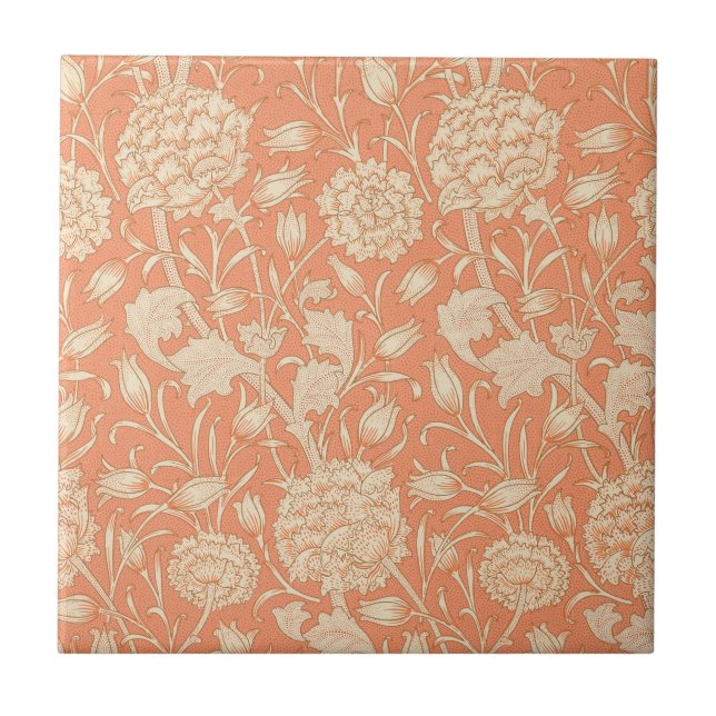 William Morris - Art nouveau Vild Tulips Kakelplatta (Framsidan)