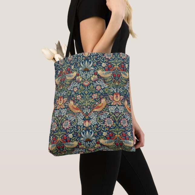 William Morris Art Strawberry Thief Tote Bag Tygkasse (Närbild)