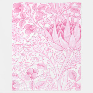 William Morris Artichoke Blek Rosa Fleecefilt