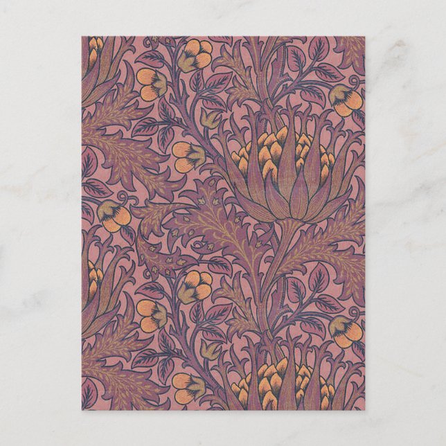 William Morris Artichoke Vin och Guld Vykort (Framsida)