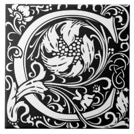William Morris Arts och Crafts Monogram Brev C Kakelplatta