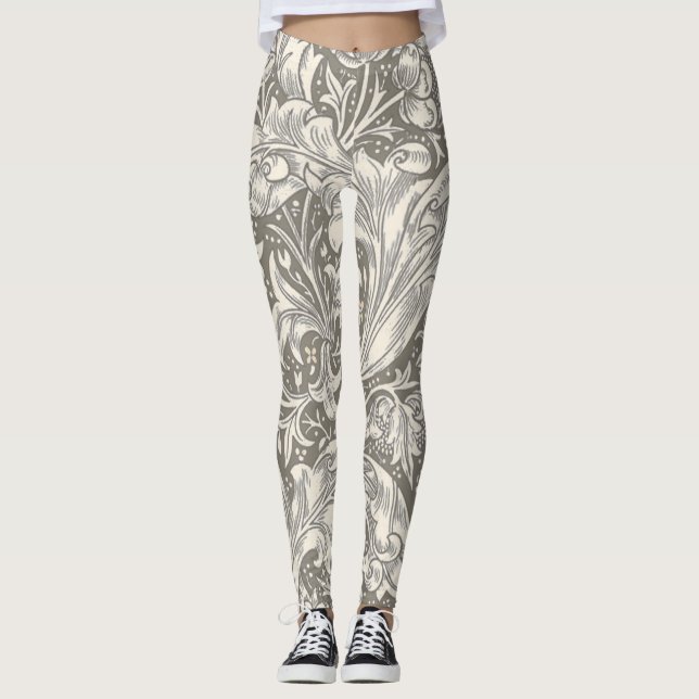 William Morris Bachelors Button Flower Blommigt Bo Leggings (Framsida)