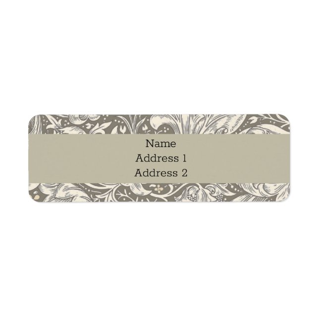 William Morris Bachelors Button Flower Blommigt Bo Returadress Etikett (Framsidan)