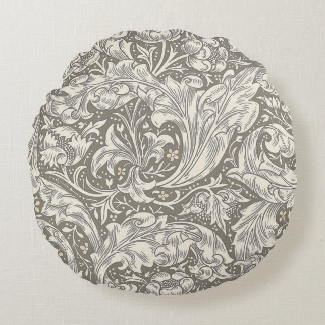 William Morris Bachelors Button Flower Blommigt Bo Rund Kudde (Framsidan)