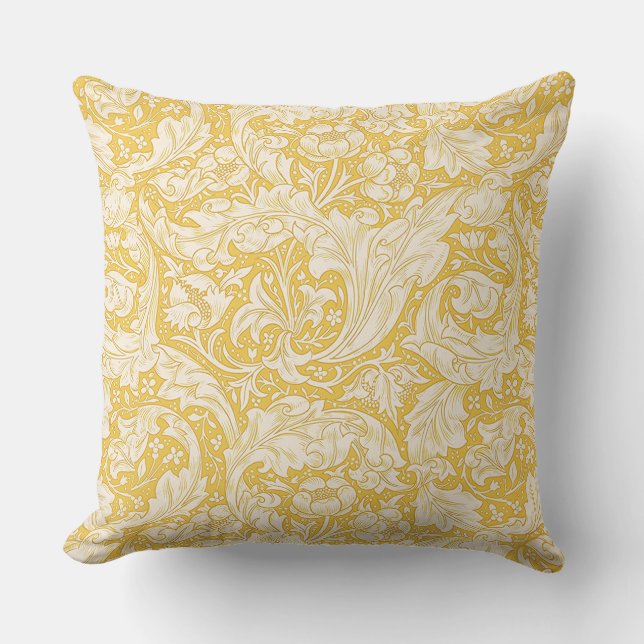 William Morris Bachelors Button Golden Background Kudde (Framsida)