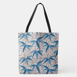 William Morris Bamboo Print, Denim Blue & White Tygkasse