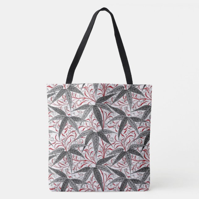 William Morris Bamboo Print, Grått and White Tygkasse (Framsida)