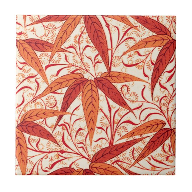 William Morris Bamboo Print, Mandarin Orange Kakelplatta (Framsidan)