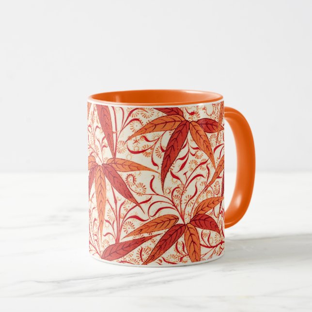 William Morris Bamboo Print, Mandarin Orange Mugg (Framsida höger)