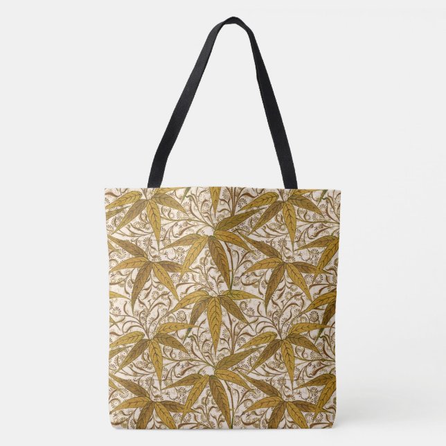 William Morris Bambu Tryck, Guld och Kräm Tygkasse (Framsida)