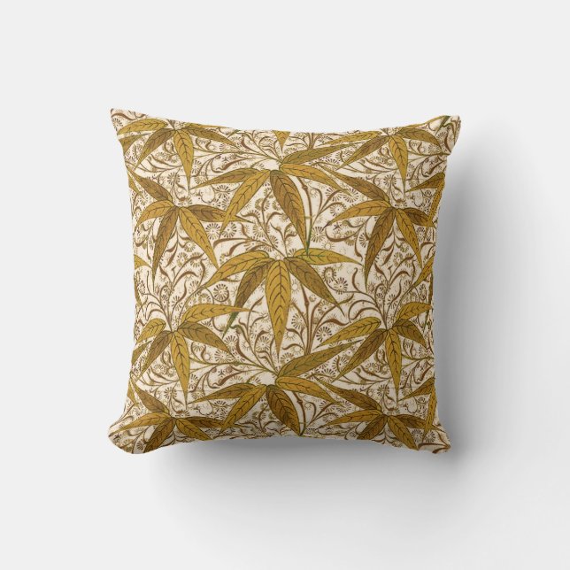 William Morris bambutryck, guld och kräm Kudde (Framsida)