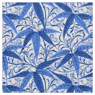 William Morris bambutryck, koboltblått & vit Tyg