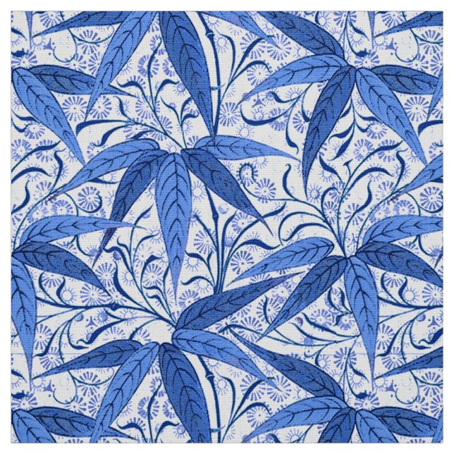 William Morris bambutryck, koboltblått & vit Tyg (Provkarta)