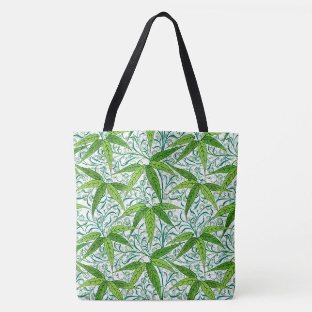 William Morris Bambuutskrift, Grön och Vit Tygkasse (Framsida)