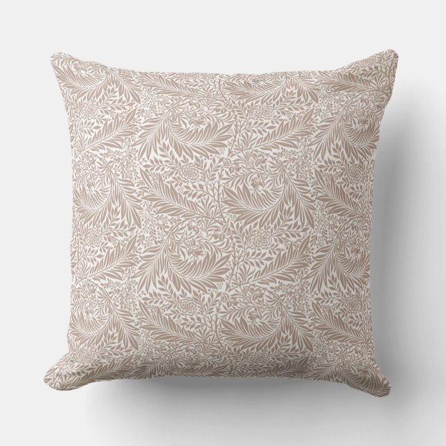 William Morris Beige Larkspur Mönster Kudde (Framsida)
