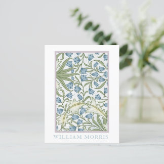 William Morris - Bellblommor: Blue & Grönt Blommig Vykort