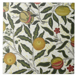 William Morris Beresh Fruit Foliage Flowers Red Kakelplatta