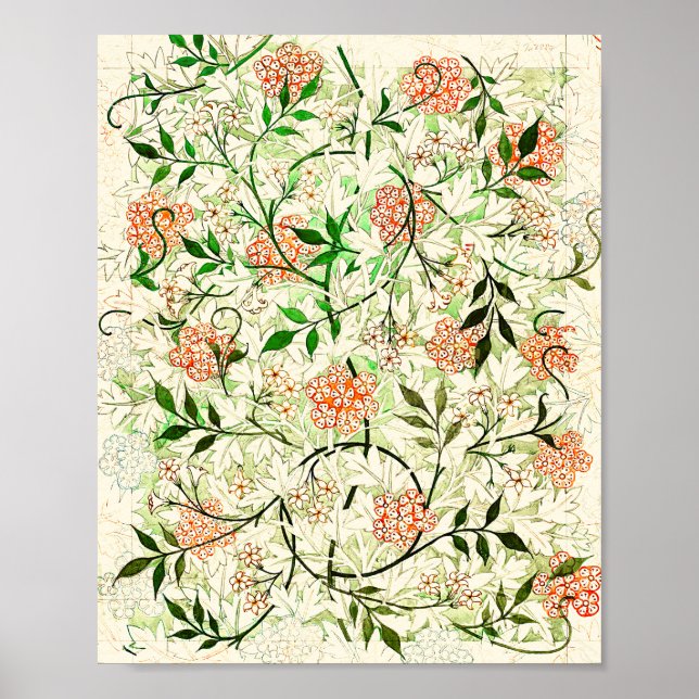 William Morris berömd Jasmine mönster Poster (Framsidan)
