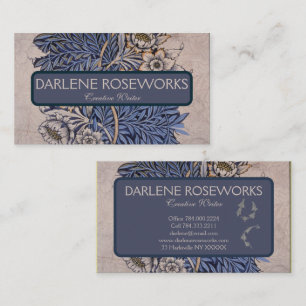 William Morris BeSnyt Tulip & Willow Blue Visitkort