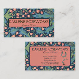 William Morris Bevackra Blommigt Rosa Lily Visitkort