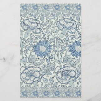 William Morris Bevackra blommönster, blått, ro Brevpapper