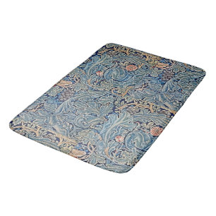 William Morris Bevackra Blommönster Blue Rosa Badrumsmatta