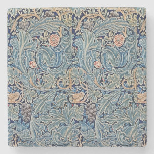 William Morris Bevackra Blommönster Blue Rosa Stenunderlägg