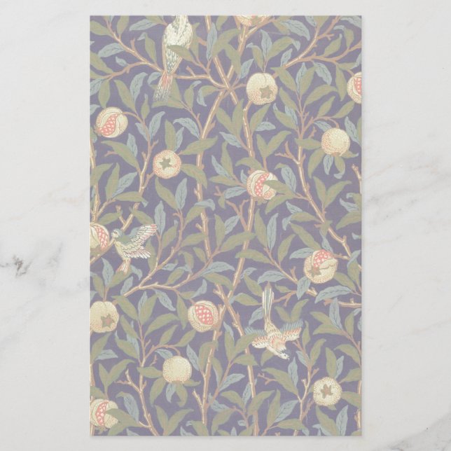 William Morris Bird and Pomegranat Brevpapper (Framsida)