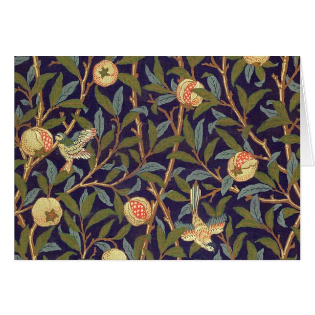 William Morris Bird and Pomegranat Hälsningskort (Framsidan Horizontal)