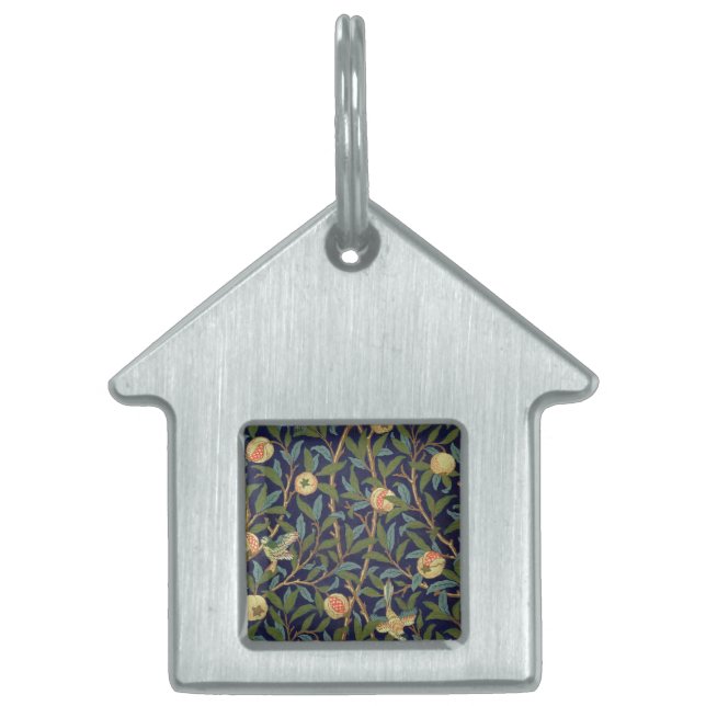 William Morris Bird and Pomegranat Namnbricka Husdjur (Framsidan)