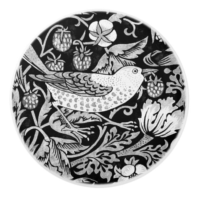 William Morris Bird & Flower Black and White Knopp (Framsidan)