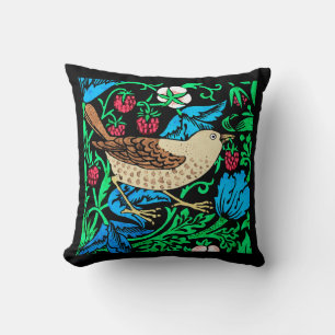 William Morris Bird & Flower Tile, på Black Kudde