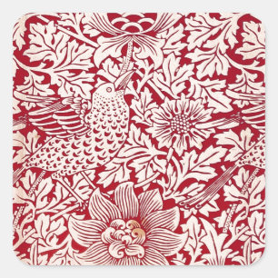William Morris Bird och Anemone Fyrkantigt Klistermärke