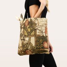 William Morris Bird on Trellis, Muted Earthy Tones