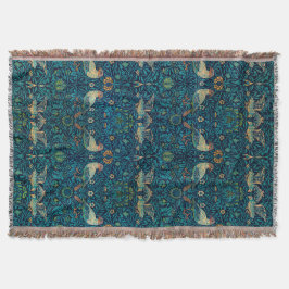 William Morris Birds Art nouveau Blommönster Filt