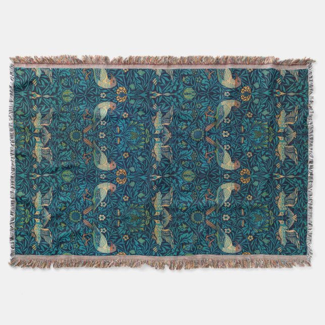 William Morris Birds Art nouveau Blommönster Filt (Framsidan)