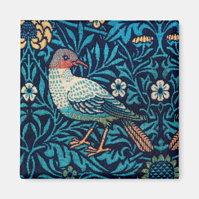 William Morris Birds Art nouveau Blommönster Magnet (Framsidan)