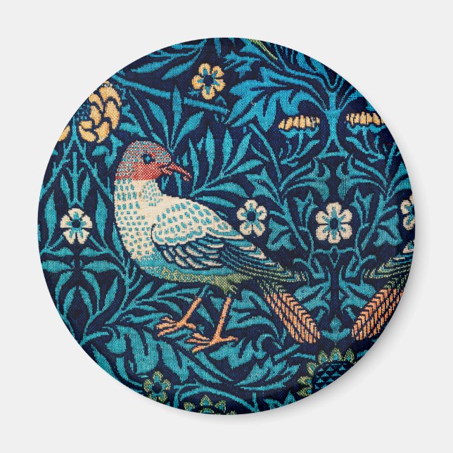William Morris Birds Art nouveau Blommönster Magnet (Framsidan)