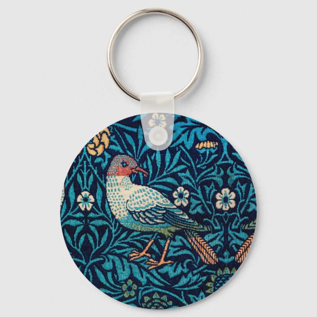 William Morris Birds Art nouveau Blommönster Nyckelring (Framsida)