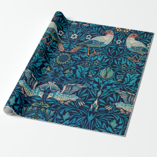 William Morris Birds Art nouveau Blommönster Presentpapper