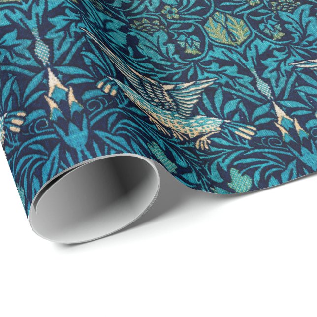 William Morris Birds Art nouveau Blommönster Presentpapper (Rullad Hörn)