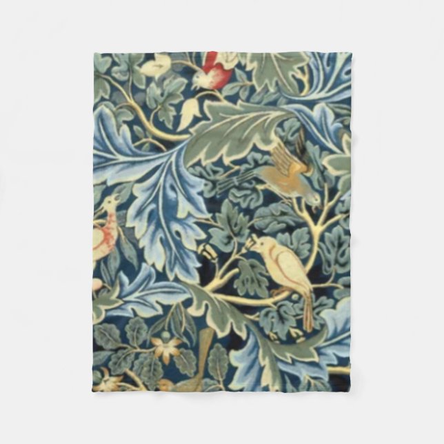 William Morris Birds och Acanthus Fleecefilt (Framsidan)