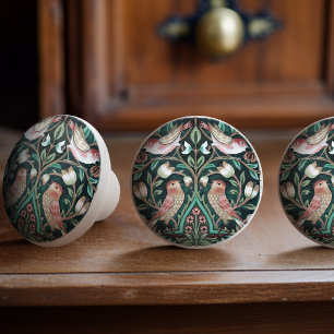William Morris Birds och Tulips Grönt Art nouveau Knopp