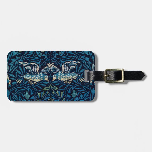 William Morris Blå Fåglar Blommig Gobeläng Klassik Bagagebricka (Horisontell Framsida)