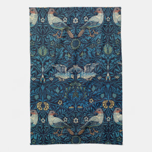 William Morris Blå Fåglar Blommig Gobeläng Klassik Kökshandduk