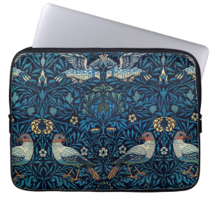 William Morris Blå Fåglar Blommig Gobeläng Klassik Laptop Fodral