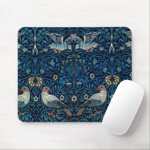 William Morris Blå Fåglar Blommig Gobeläng Klassik Musmatta